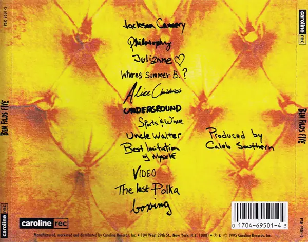 Ben Folds Five - Ben Folds Five 뒷면
