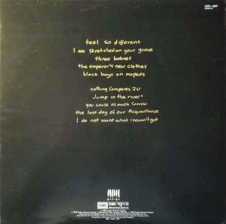 Sinéad O'Connor - I Do Not Want What I Haven't Got 뒷면