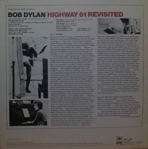 Bob Dylan - Highway 61 Revisited 뒷면