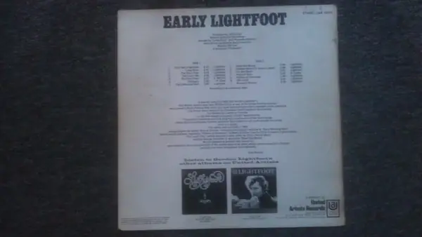 Gordon Lightfoot - Early Lightfoot 뒷면