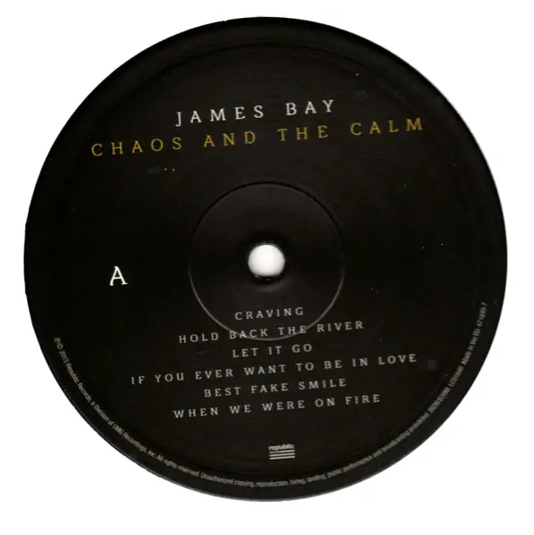 James Bay - Chaos And The Calm 뒷면