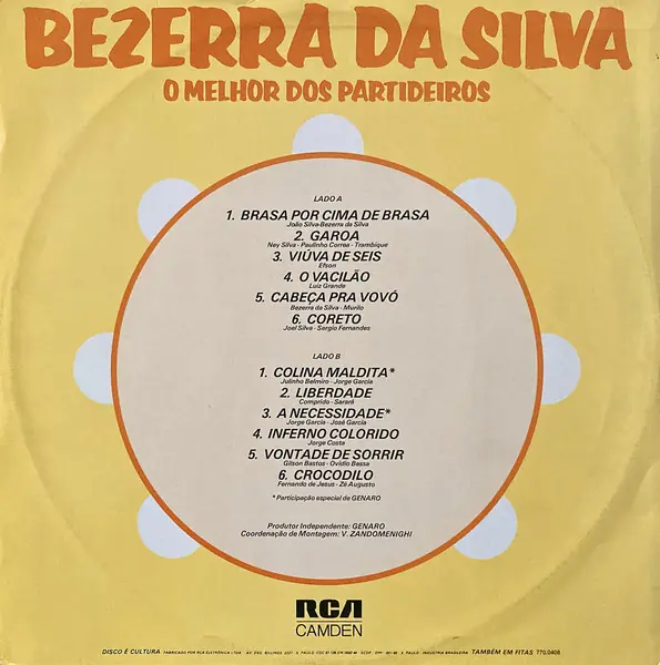 Bezerra Da Silva - O Melhor dos Partideiros 뒷면