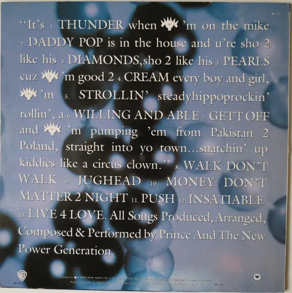 Prince / The New Power Generation - Diamonds And Pearls 뒷면