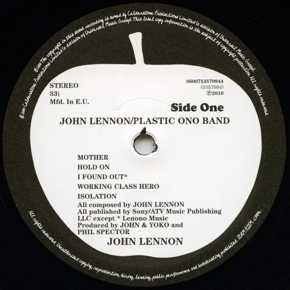 John Lennon - Lennon 뒷면