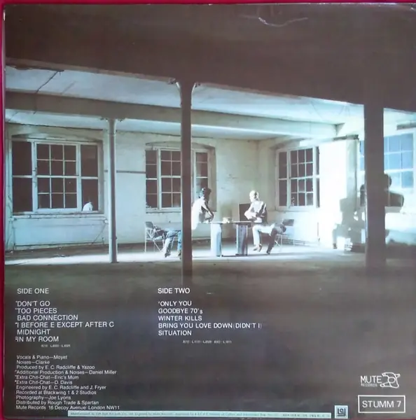 Yazoo - Upstairs At Eric's 뒷면