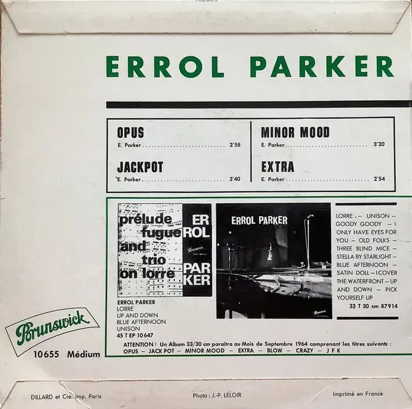 Errol Parker - Opus 뒷면