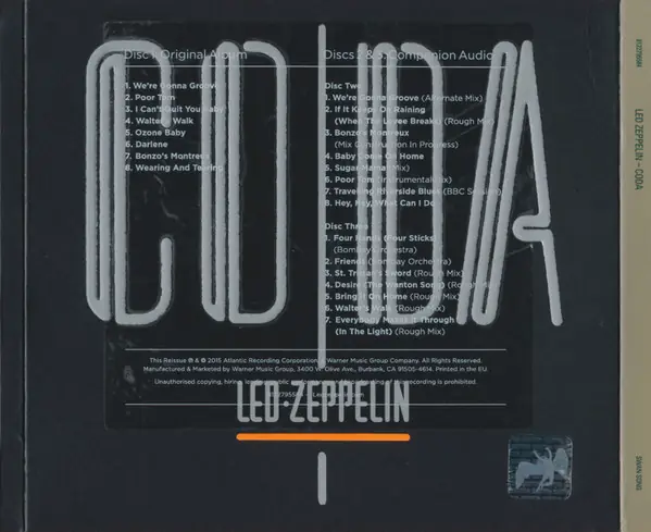 Led Zeppelin - Coda 뒷면