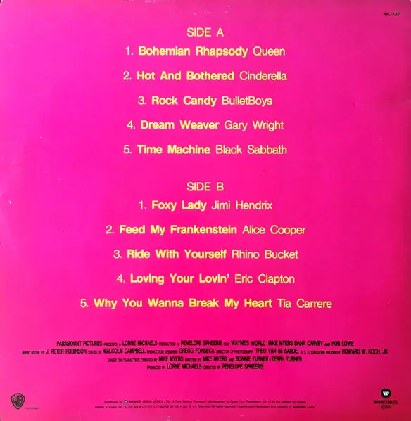 Various - Music From The Motion Picture Wayne's World 뒷면