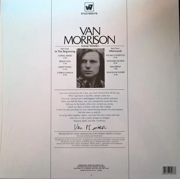 Van Morrison - Astral Weeks 뒷면
