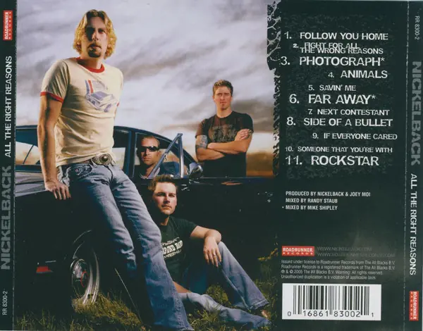 Nickelback - All The Right Reasons 뒷면