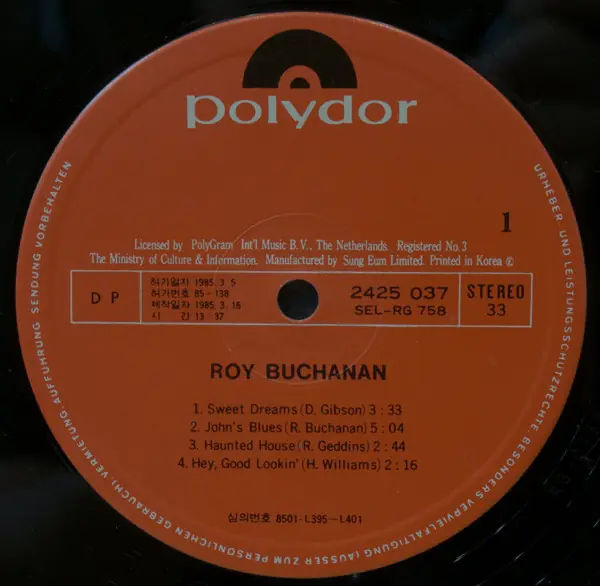Roy Buchanan - Roy Buchanan 뒷면