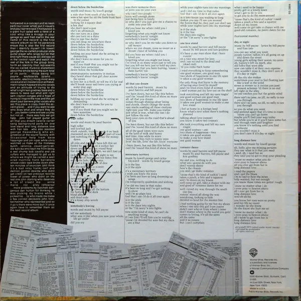 Little Feat - The Last Record Album 뒷면