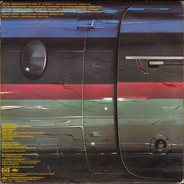 Wings - Wings Over America 뒷면