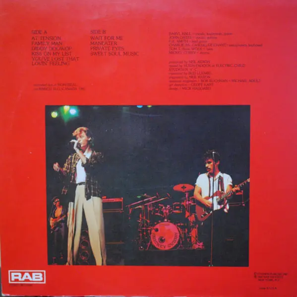 Daryl Hall & John Oates - Sweet Soul Music 뒷면