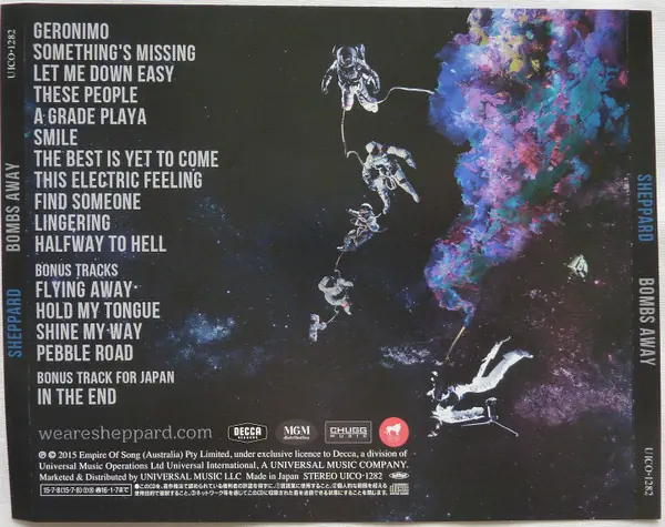 Sheppard - Bombs Away 뒷면