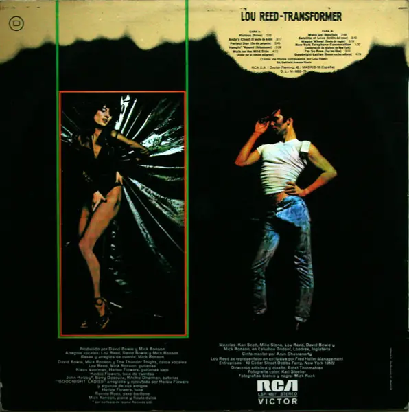 Lou Reed - Transformer 뒷면