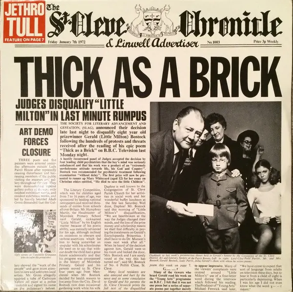Jethro Tull - Thick As A Brick 앞면